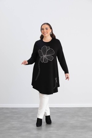 220576 TOPTAN SİYAH TUNİK