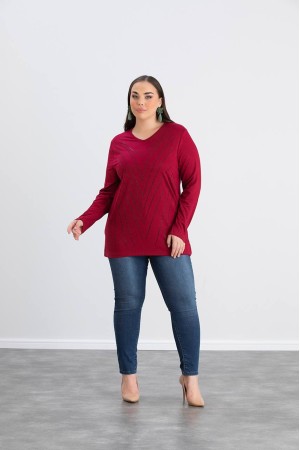 220595 TOPTAN BORDO BLUZ