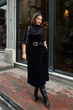 220703 TOPTAN SİYAH ELBİSE