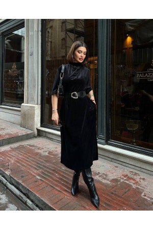 220703 TOPTAN SİYAH ELBİSE