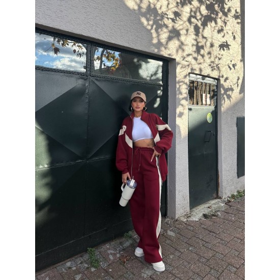 220761 TOPTAN BORDO EŞOFMAN TAKIM