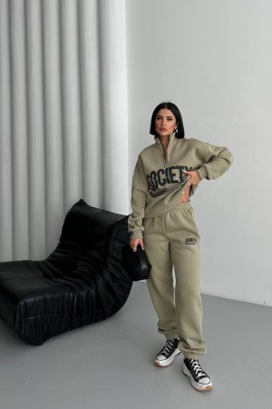 220766 TOPTAN HAKİ EŞOFMAN TAKIM