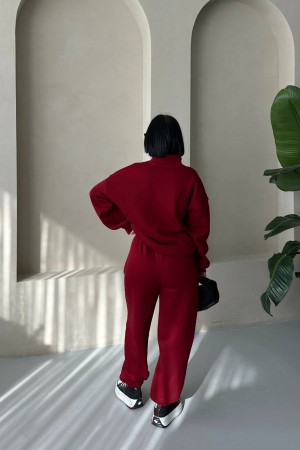 220767 TOPTAN BORDO EŞOFMAN TAKIM