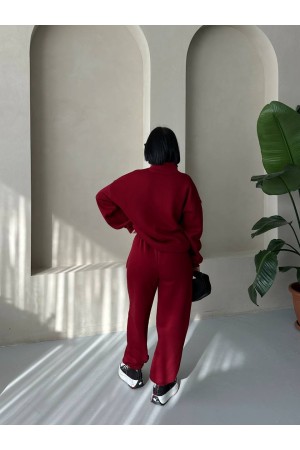 220767 burgundy Track suitcase