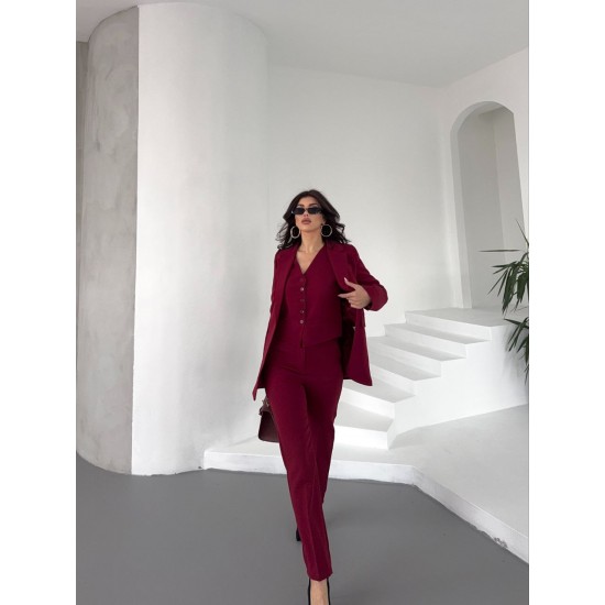 220848 TOPTAN BORDO PANTOLON TAKIM