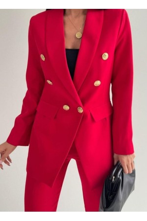 220866 red Pants suit