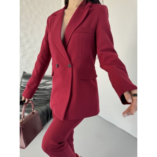 220869 TOPTAN BORDO PANTOLON TAKIM