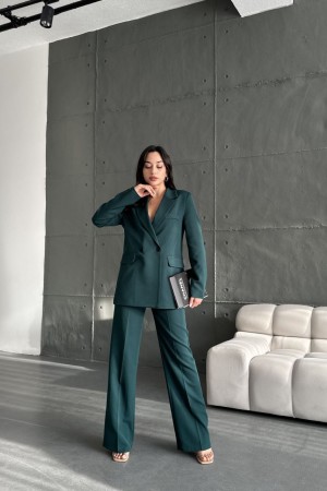 220873 TOPTAN ZÜMRÜT YEŞİL PANTOLON TAKIM