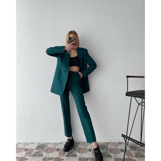 220885 TOPTAN ZÜMRÜT YEŞİL PANTOLON TAKIM