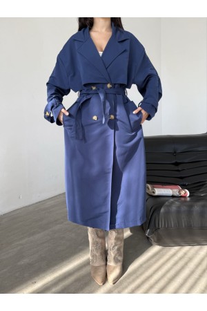 220898 TOPTAN LACİVERT TRENÇKOT