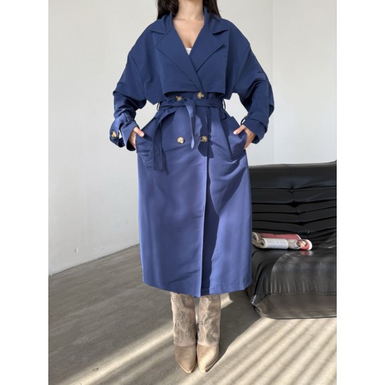 220898 TOPTAN LACİVERT TRENÇKOT