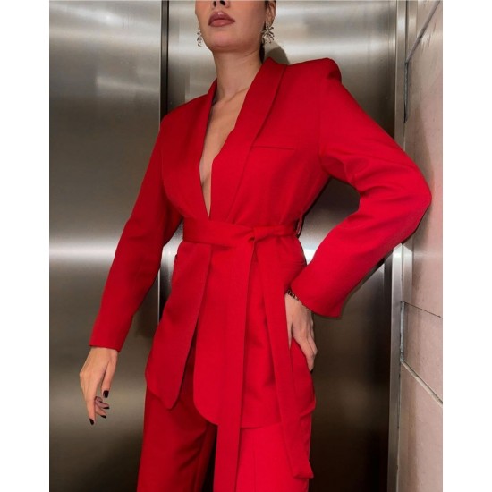 220911 TOPTAN KIRMIZI PANTOLON TAKIM