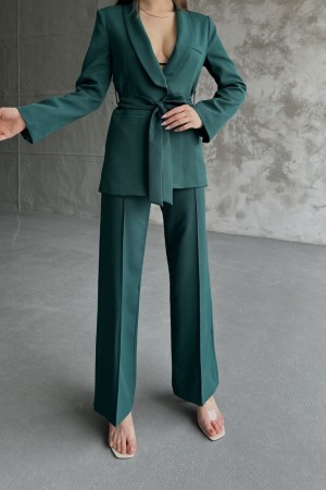 220914 TOPTAN ZÜMRÜT YEŞİL PANTOLON TAKIM