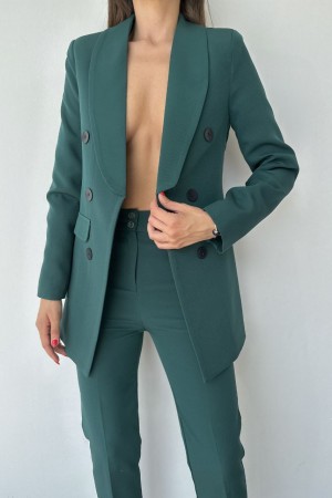 220917 TOPTAN ZÜMRÜT YEŞİL PANTOLON TAKIM