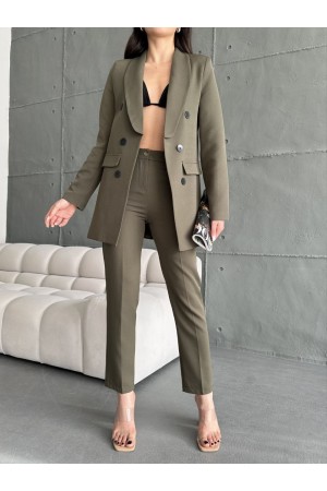 220920 khaki Pants suit