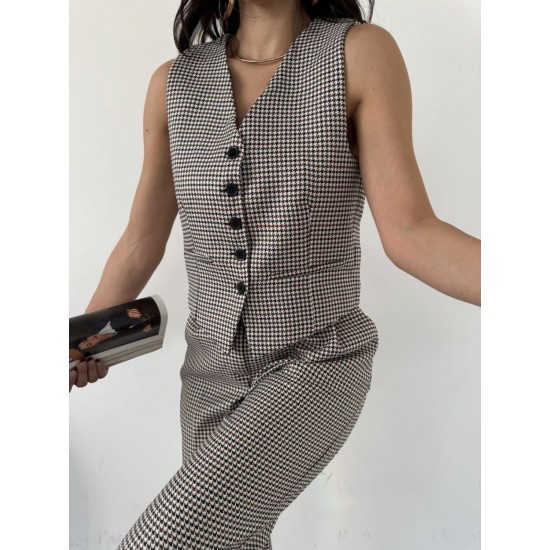 220940 plaid Pants suit