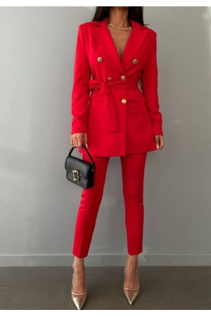 220946 TOPTAN KIRMIZI PANTOLON TAKIM