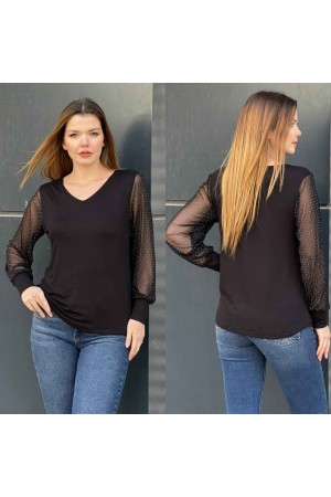 220976 TOPTAN SİYAH BLUZ