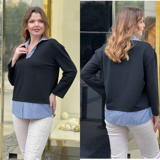 220981 TOPTAN SİYAH BLUZ