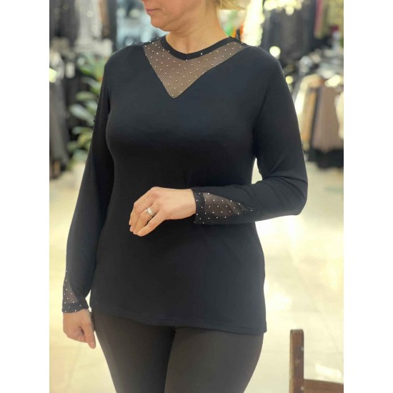 220984 TOPTAN SİYAH BLUZ