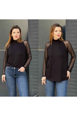 220987 TOPTAN SİYAH BLUZ
