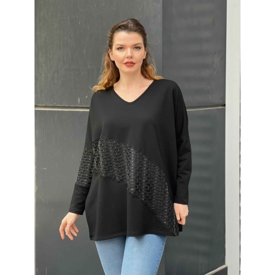 220993 TOPTAN SİYAH TUNİK