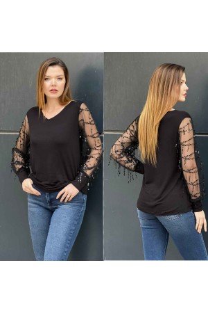 220994 TOPTAN SİYAH BLUZ