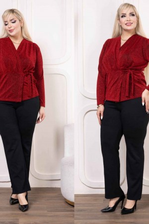 221048 TOPTAN KIRMIZI BLUZ