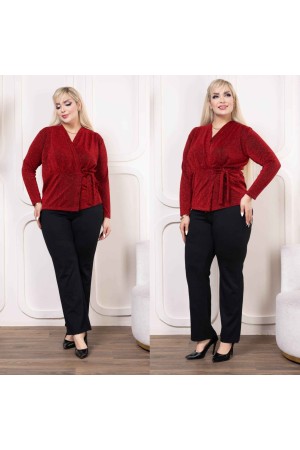 221048 TOPTAN KIRMIZI BLUZ