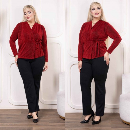 221048 TOPTAN KIRMIZI BLUZ