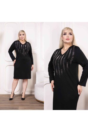 221051 TOPTAN SİYAH ELBİSE