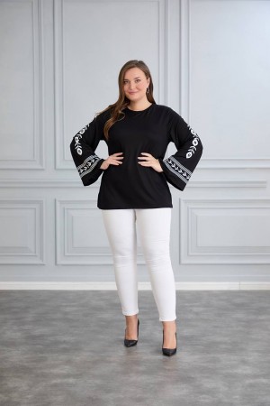 221080 TOPTAN SİYAH BLUZ