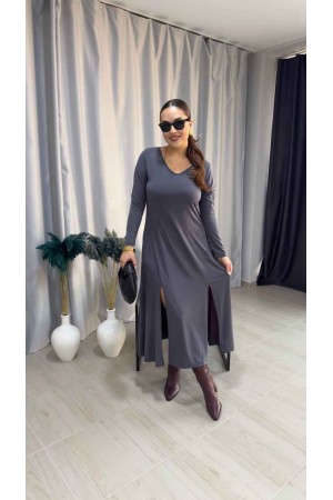 221108 TOPTAN GRİ ELBİSE