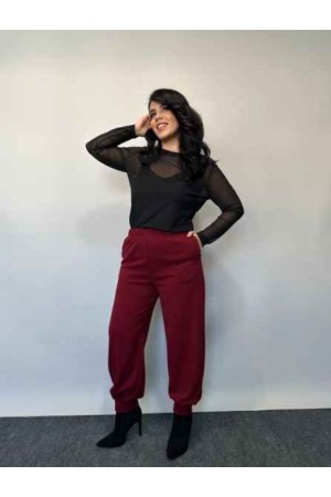 221111 TOPTAN BORDO PANTOLON