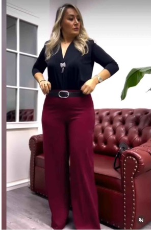 221119 TOPTAN BORDO PANTOLON