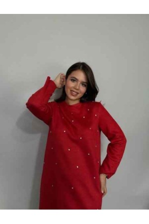 221135 TOPTAN KIRMIZI ELBİSE