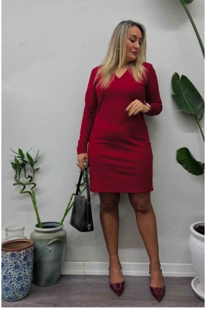 221141 TOPTAN KIRMIZI ELBİSE