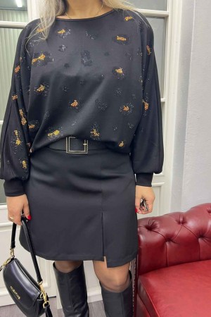 221142 TOPTAN SİYAH BLUZ