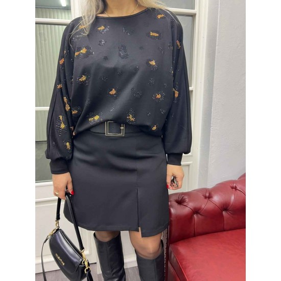 221142 TOPTAN SİYAH BLUZ