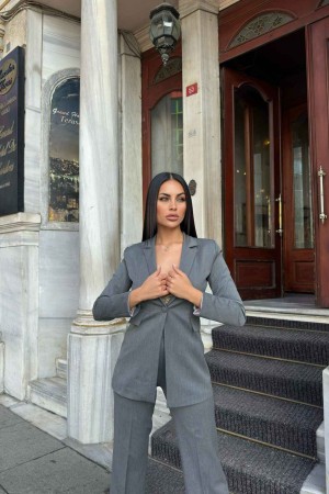 221155 Grey Pants suit