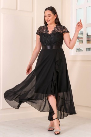 221257 TOPTAN SİYAH ELBİSE