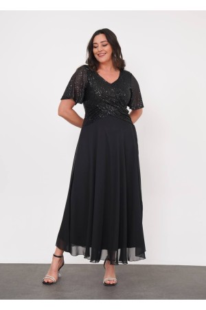 221262 TOPTAN SİYAH ELBİSE