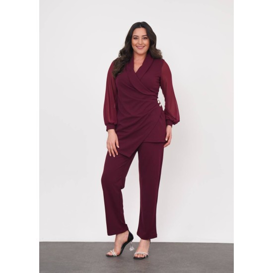 221263 TOPTAN BORDO PANTOLON TAKIM
