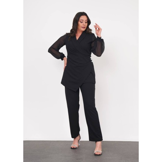 221264 TOPTAN SİYAH PANTOLON TAKIM