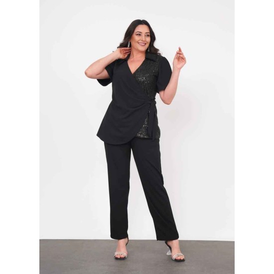 221267 TOPTAN SİYAH PANTOLON TAKIM