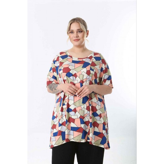221447 TOPTAN DESENLİ BLUZ