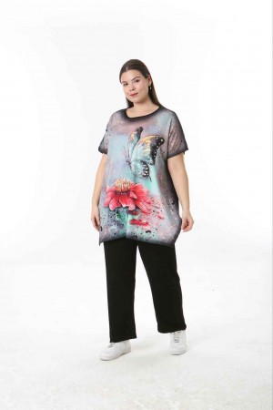 221543 TOPTAN DESENLİ BLUZ