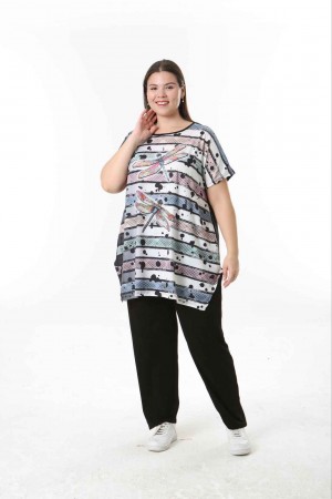 221545 TOPTAN DESENLİ BLUZ