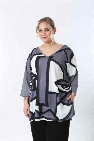 221635 TOPTAN DESENLİ BLUZ