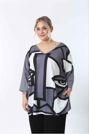 221635 TOPTAN DESENLİ BLUZ